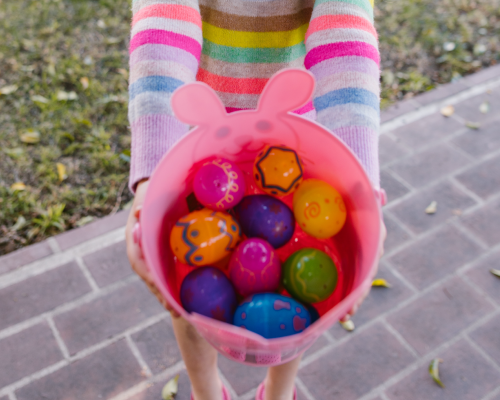 basket filled with easter eggs